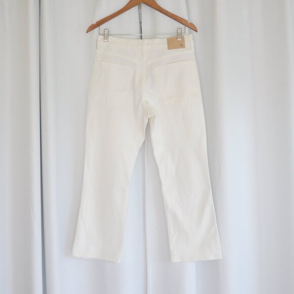 Banana Republic High Rise Boot Cut Crop White Jeans Sz 29 - Picture 3 of 10